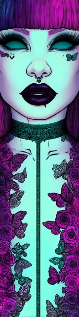 Free vampire bookmark featuring a pretty illustrated vampire